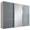 Moderano SKRIŇA S POS. DVER. – HOR.VED, biela, svetlosivá, 298/222/68 cm - Skrine - 000531006017