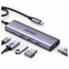 USB-C hub Ugreen CM511, HDMI 4K 60Hz, 3x USB 3.0 5Gbps, PD 100W (strieborný)