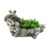 Magichome Dekorácia Gecco Slimák s kvetináčom magnesia 46x22x28cm