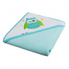 AKUKU Detská osuška 80x80 tyrkysová so sovou