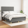 vidaXL Boxspring posteľ s matracom tmavosivá 140x200 cm látka - Sivá - 166879-101242