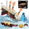 KONŠTRUKČNÉ KOCKY TITANIC NÁMORNÁ LOĎ FIGÚRKY 1935EL LED KOCKY NA USPORIADANIE