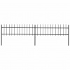 zahrada-XL Záhradný plot s vrchnou časťou z ocele 359x60 cm čierny 277594