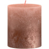 Sviečka Bolsius Rustic, valcová, vianočná, Sunset Creamy Caramel+ Copper, 80/68 mm