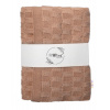Luxusná bavlnená pletená deka, dečka CUBE, 80 x 100 cm - béžová