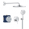 Grohe ESSENCE sprchový set s podomítkovou baterií, horní sprcha, ruční sprcha se 3 proudy, hadice, držák, chrom