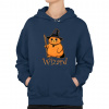 Wizard - mačací čarodejník - dámska mikina s potlačou - Tričkový | XXL | Navy | Mikina s kapucňou - damska