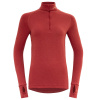 DEVOLD Dámske tričko EXPEDITION MERINO 235 WOMAN ZIP NECK beauty - červená Veľkosť: M
