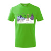 Panoráma lyžovania - Tričko detské bavlnené - 104-110cm / 3-4 roky ( Apple Green )