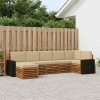 Rohová sofa sada 7 pcs Přirozená a Béžová Masivní akátové dřevo 3384634