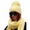 Sada klobúkov, Beera Scarf žltá (Nastaviť čiapku a vlnu)