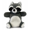 Plyšový medvedík čistotný na bábkové divadlo The Glue Pots Raccoon Puppet Histoire d’ Ours sivý 24 cm od 0 mes HO3371