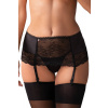 Podvazkový pás Obsessive Miamor garter belt Farba: Čierna, Veľkosť: S/M