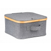 G21 úložný box 30 x 30 x 15 cm bambusový s vekom sivý