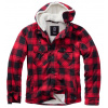 Brandit Lumberjacket bunda s kapucňou, červeno-čierna - 6XL