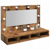 Zrcadlová skříňka s LED starého dřeva 90 x 31,5 x 62 cm Hnědá 857005