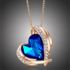 Éternelle Náhrdelník Swarovski Elements Amorita Gold Sapphire Blue NH2136-SN6000A(21) Modrá 45 cm + 5 cm (prodloužení)
