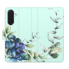 Flip pouzdro iSaprio - Samsung Galaxy A17 / A17 5G - Blue Flowers s kapsičkami na karty (Flipové knížkové pouzdro, obal, kryt iSaprio s přihrádkami na karty a motivem)