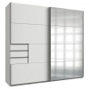 MID.YOU BIELA SKRIŇA SO ZRKADLOM, číra, biela, hliníková, 225/210/64 cm - Online Only spálne - 001787040003
