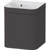 DURAVIT Happy D.2 Plus c-bonded závesná skrinka s nábytkovým umývadielkom bez otvoru, 1 dvierka, pánty vpravo, 400 x 360 x 480 mm, grafit super matná, HP4634N80800000