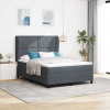 zahrada-XL Posteľ s pružinovým rámom Tmavo šedá 140 x 200 cm Zamat 3340983