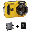 Kodak Pixpro WPZ2 plus 2 Akku plus microSD Bundle digitální fotoaparát 15 Megapixel Zoom (optický): 4 x žlutá akumulátor, blesk, paměťová karta stabilizace obrazu,