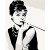 Zuty Diamantové maľovanie AUDREY HEPBURN ČIERNOBIELA 40x50 cm vypnuté plátno na rám