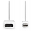 NEDIS kabel mini DisplayPort – HDMI/ mini DisplayPort zástrčka - HDMI zásuvka/ bílý/ blistr/ 20cm (CCGB37650WT02)