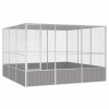 vidaXL Klietka pre vtáky sivá 302,5x324,5x211,5 cm pozinkovaná oceľ