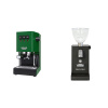 Gaggia New Classic EVO BC, green + Ascaso i-steel, black