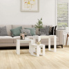 zahrada-XL Zasúvacie stolíky 3 ks, lesklé biele, kompozitné drevo 808609