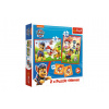 Puzzle 2v1 + pexeso Psí tím Tlapková patrola / Paw Patrol 27,5 x20, 5cm v krabici 28x28x6cm