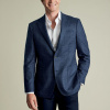 Charles Tyrwhitt Wool Twill Silk Jacket — Ink Blue - Slim fit | 46 | Skrátené