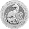 The Royal Mint strieborná minca minca Tudor Beasts Greyhound of Richmond 2025 10 Oz
