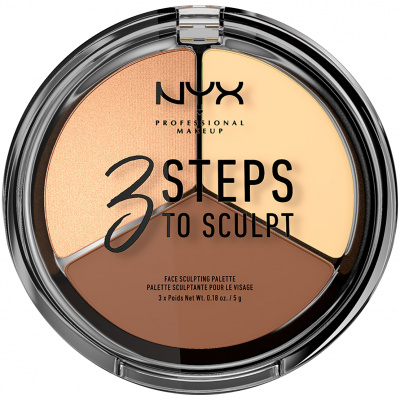 NYX Professional Makeup 3 Steps To Sculpt paletka na kontúrovanie tváre light, 5 g
