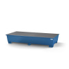 Záchytná vaňa classic-line, z ocele, pre 2 IBC, lakovaná, 2 rošty, 2200x1300x585