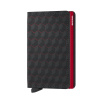 Kožená peňaženka SECRID Slimwallet Optical Black & Red čierna s červeným puzdrom
