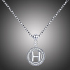 GRACE Silver Jewellery Stříbrný řetízek s přívěskem ve tvaru písmena H - stříbro 925/1000 NH-28-BSP001/H Stříbrná 45 cm H