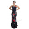 Happy Dance, Sukne na flamenco EF328, čierna, červené ruže, čierny volán 38