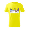 Panoráma lyžovania - Tričko detské bavlnené - 104-110cm / 3-4 roky ( Citrónová )