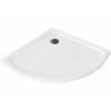 Mexen Flat sprchová vanička štvrťkruhová slim 70 x 70 cm, biela, sifón čierny - 41107070B