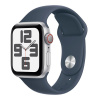 Apple Watch SE GPS + Cellular 44mm Silver Aluminium Case with Storm Blue Sport Band - S/M