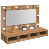 Zrcadlová skříňka s LED dub artisan 90 x 31,5 x 62 cm Hnědá 857006