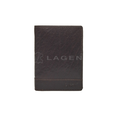 Lagen pánská peněženka kožená V-26/T-tmavě hnědá - D.BRN