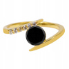 Prírodný čierny diamantový prsteň AA (Prírodný čierny diamantový prsteň AA)