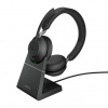 Jabra Evolve2 65, UC Stereo Slúchadlá s mikrofónom Bezdrôtový Pres hlavu Kancelária / call centrum USB Typ-A Bluetooth Čierna (26599-989-989)