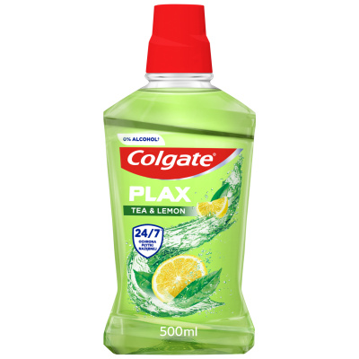 Colgate Plax Tea & Lemon ústná voda bez alkoholu, 500ml