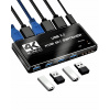 KVM prepínač PAWONIK HDMI 2.0 4K/60Hz, 2x USB-B, 4x USB-A