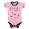 Baby Nellys Body krátky rukáv Baby Little Star ružové