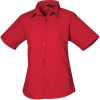 Premier Košile PR 302, popelínová, krátký rukáv, dámská COT390302m072g-strawberry 2XL Červená jahodová